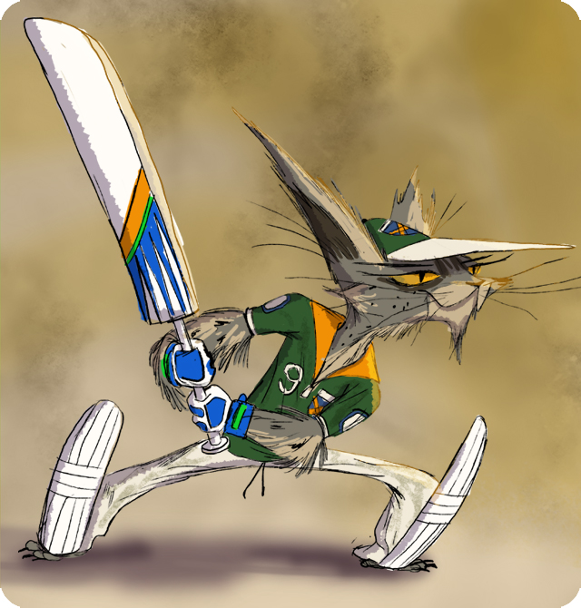 Cat Cricket player